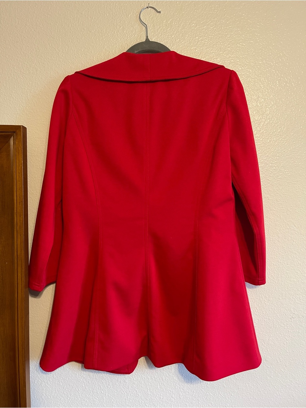 Calvin Klein Red Ruffle Open-Front Blazer Jacket - Picture 3 of 4